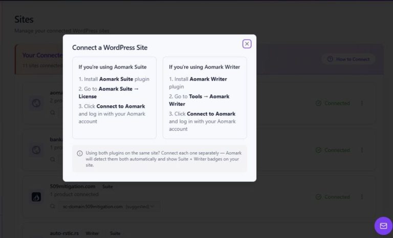Connect a WordPress plugin from the Hub