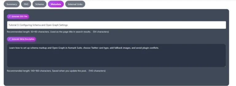 Tutorial 8: Generating Meta Title and Meta Description