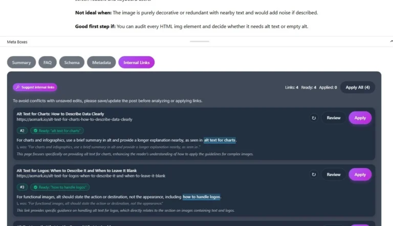 Tutorial 9: Internal Links in the Post Editor